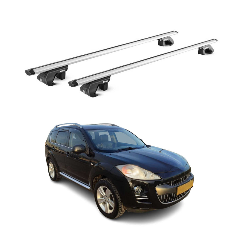Dachträger Grundtäger für Peugeot 4007 2007-2012 5 tür 90kg Alu Silber 2 tlg ABE