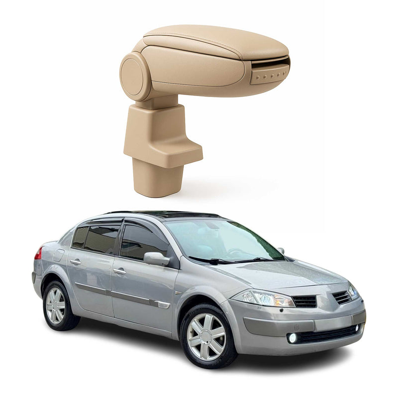 Mittelarmlehne Armlehne Mittelkonsole für Renault Megane 2002-09 PU-Leder Beige