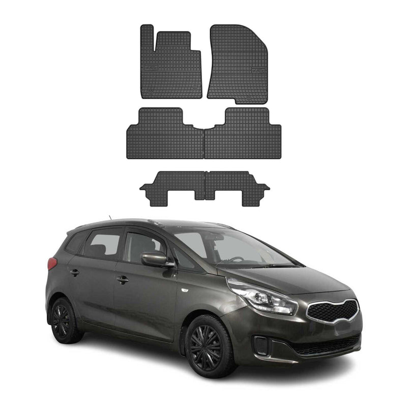 OMAC Gummi Fußmatten für Kia Carens 2013-2019 Automatten Gummi Schwarz 6tlg