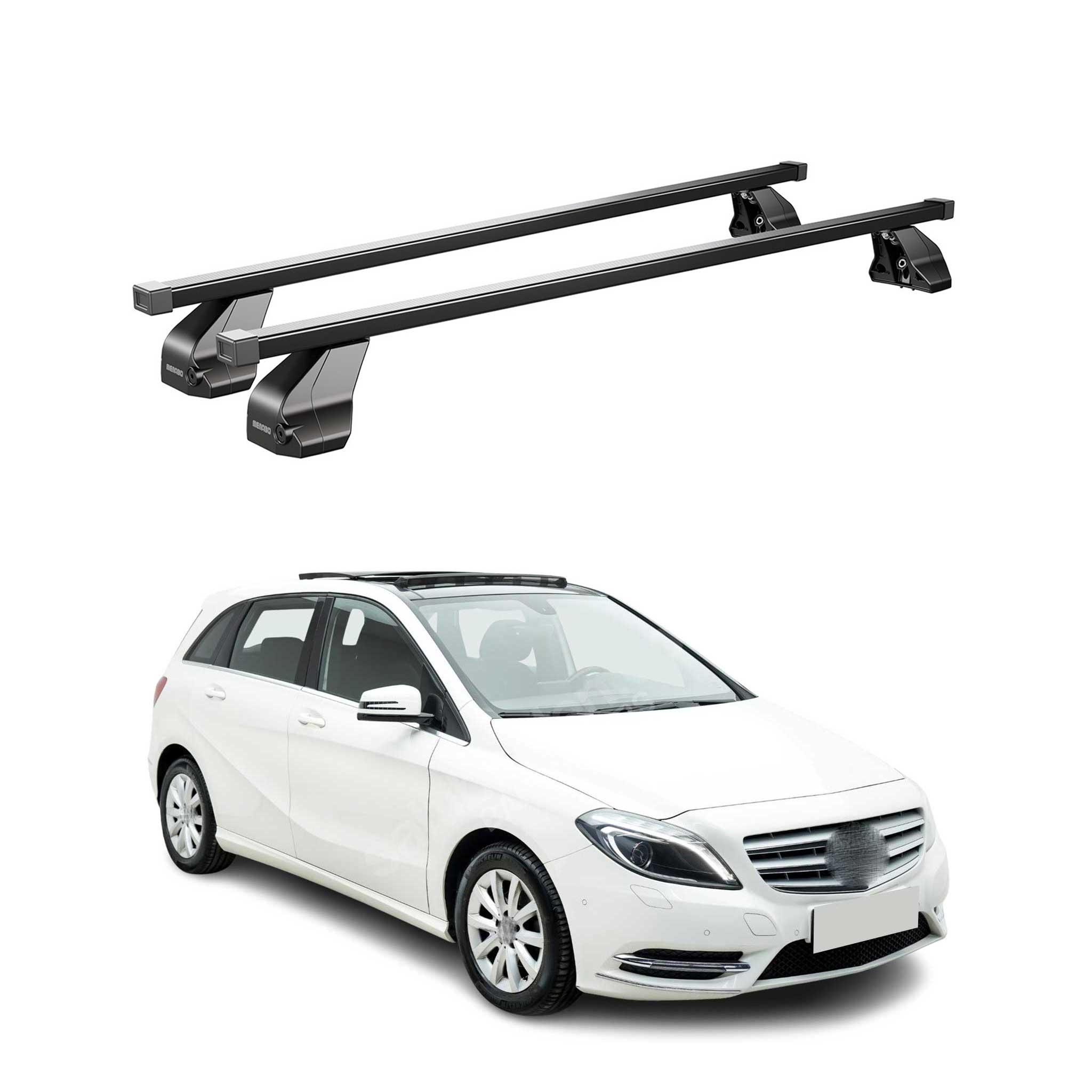 Menabo Dachträger für Mercedes B Klasse W246 2011-2018 75kg Stahl Schwarz 2x