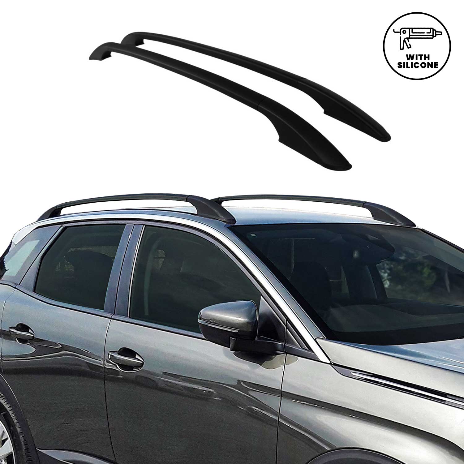 Dachreling Relingträger für Hyundai Getz 2002-2011 5-Tür Aluminium Schwarz 2x