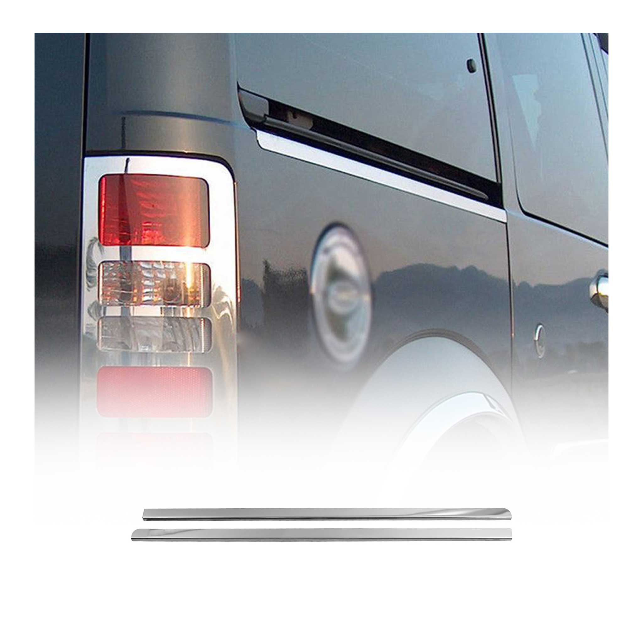 Seitentürleiste Türschutzleiste für Ford Tourneo RS 2002-2009 Kurzer Chrom 2x