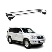 Dachträger Grundtäger für Toyota Land Cruiser J12 2002-2009 75kg Alu Silber 2x