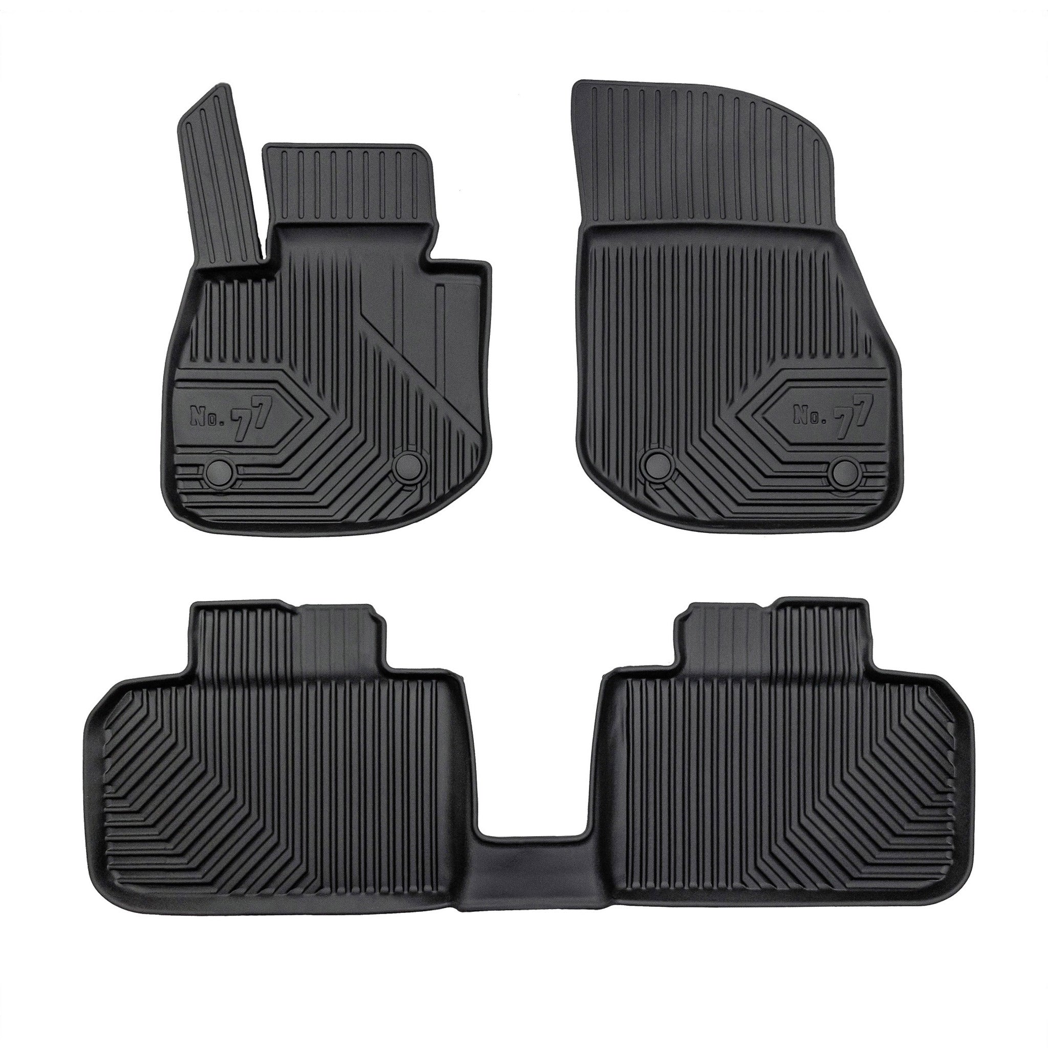 Fußmatten Gummimatten No.77 Antirutsch für BMW iX1 2022-2026 TPE Schwarz 3 tlg