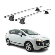 Alu Dachträger für Peugeot 3008 I 2009-2016 TÜV T-Nut Abschließbar 2tlg Silber
