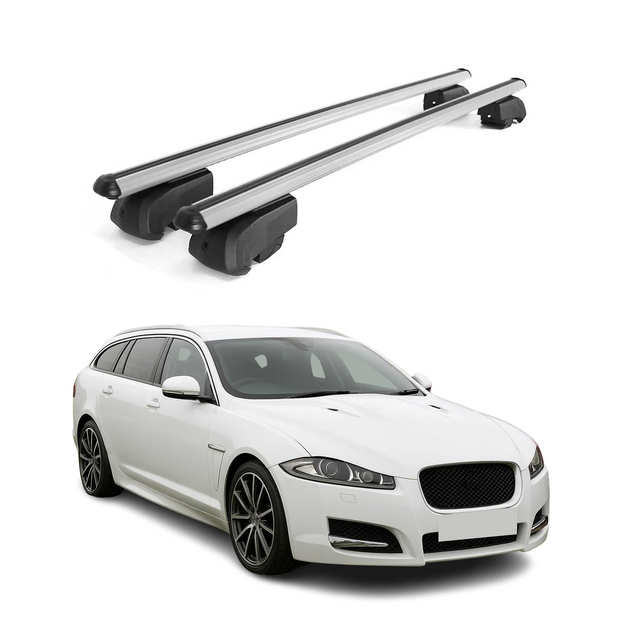 Dachträger Gepäckträger für Jaguar XF Sportbrake 2018-2021 ABE Alu Grau