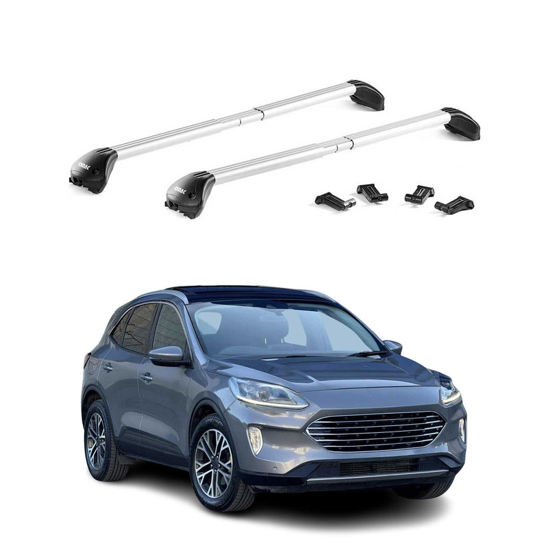 Dachträger Grundtäger für Ford Kuga mk3 2019-2025 100kg Alu Silber 2 tlg ABE