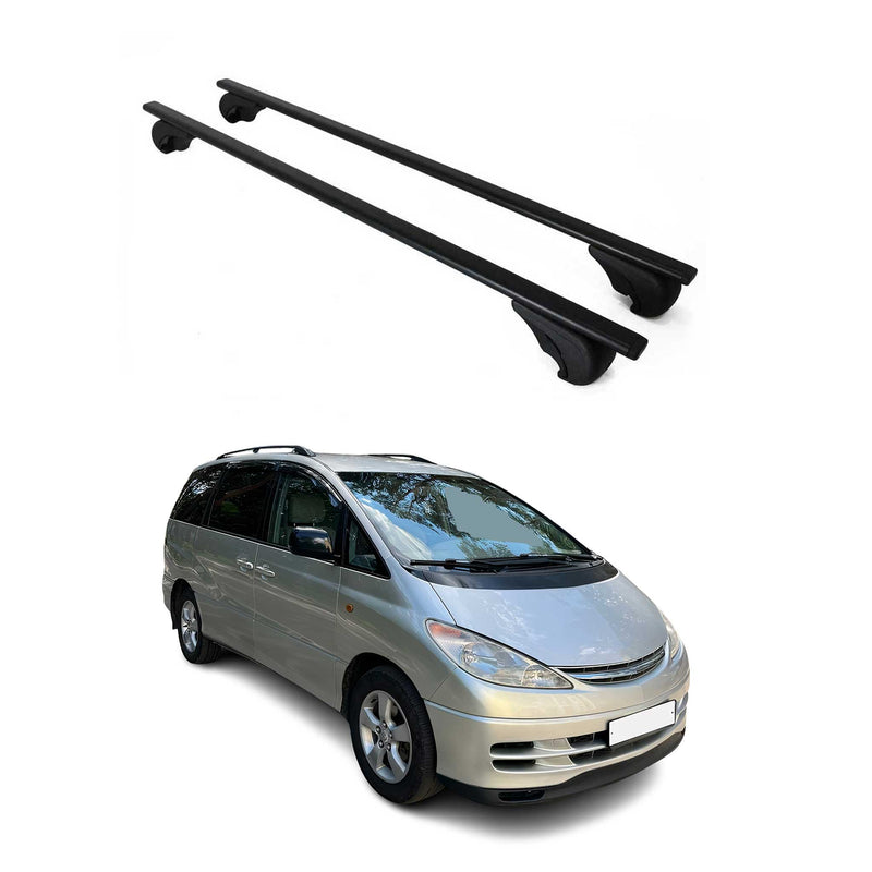 Dachträger Grundtäger für Toyota Previa 1990-2006 75kg Metall Schwarz 2 tlg