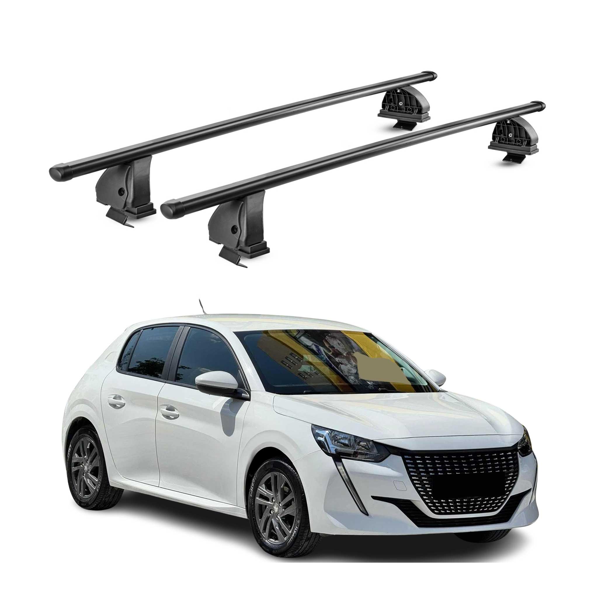 Stahl Dachträger für Peugeot 208 II 2019-2026 TÜV Abschließbar 2tlg Schwarz