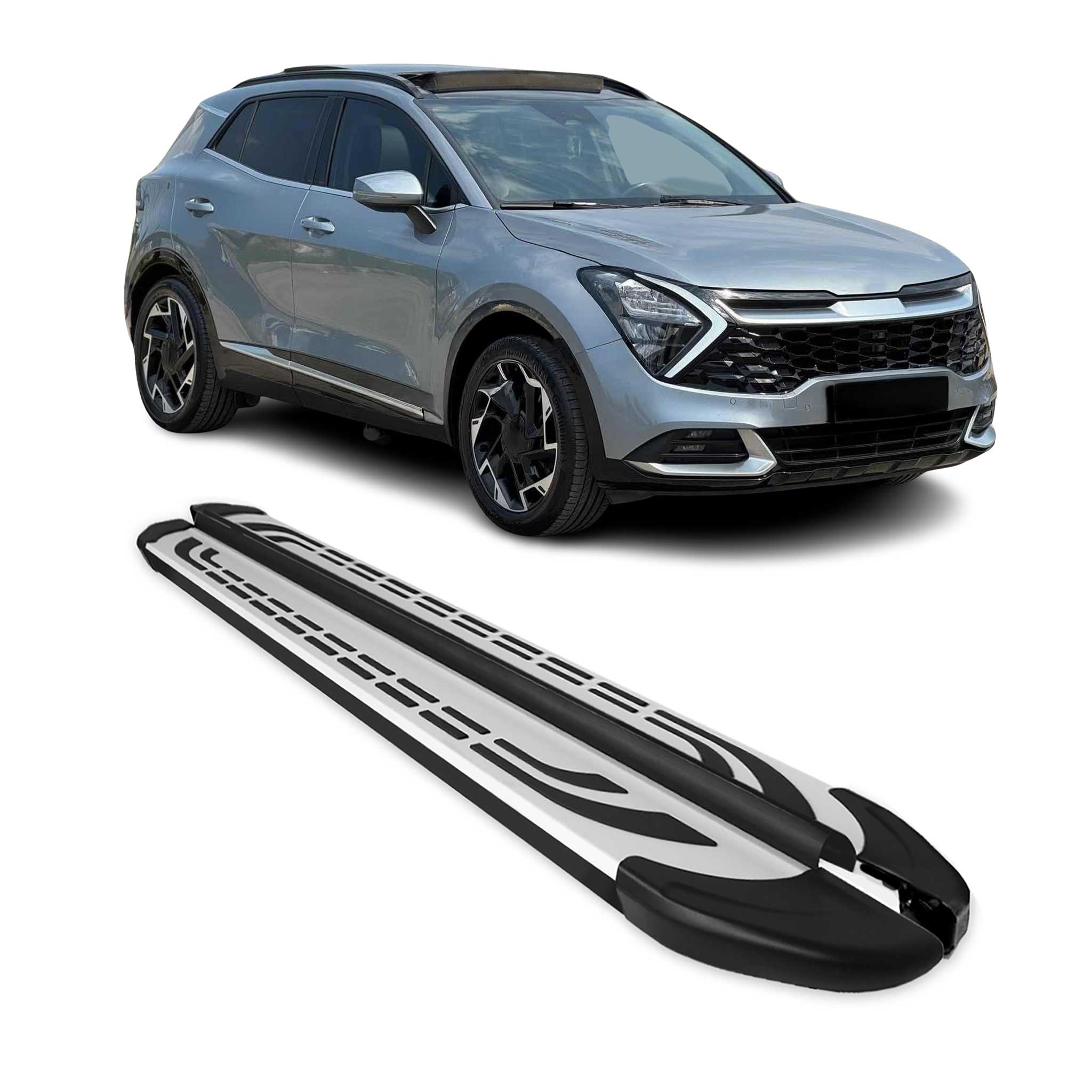 Trittbretter Seitenschweller Seitenbretter für Kia Stonic 2017-2026 Schwarz Alu