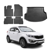 Fußmatten & Kofferraumwanne Set für Kia Sorento Lift 2009-2014 Gummi Schwarz 5x