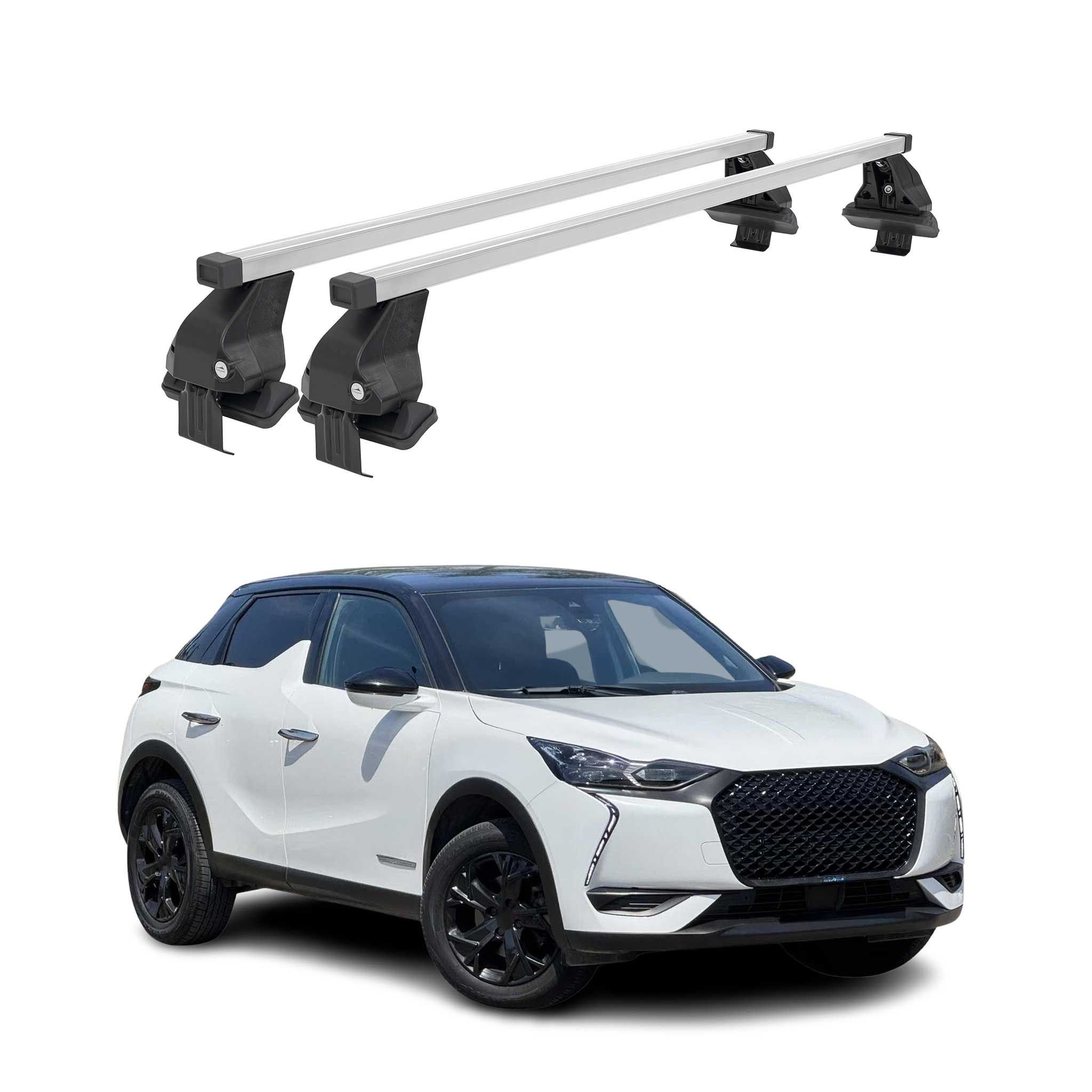 Menabo Dachträger Grundtäger für DS3 Crossback 2018-2026 50kg Stahl Silber 2 tlg