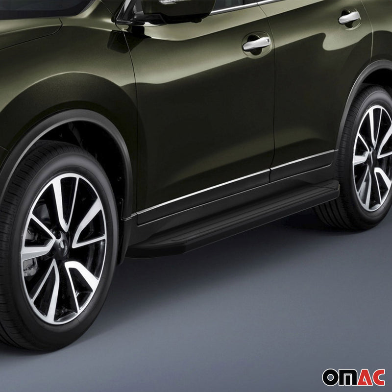 Trittbretter Seitenschweller für Nissan Qashqai 2013-2018 Alu Schwarz ABE