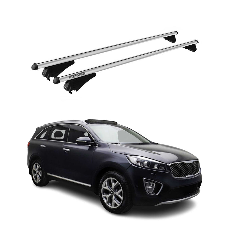 Menabo Dachträger Grundtäger für Kia Sorento 2014-2020 75kg Alu Silber 2 tlg