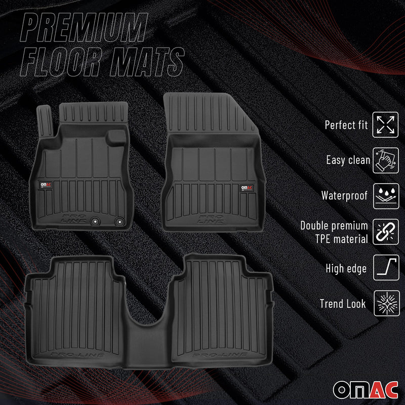Fußmatten Gummimatten für Nissan Note II E12 2012-2017 Premium Schwarz TPE 3x