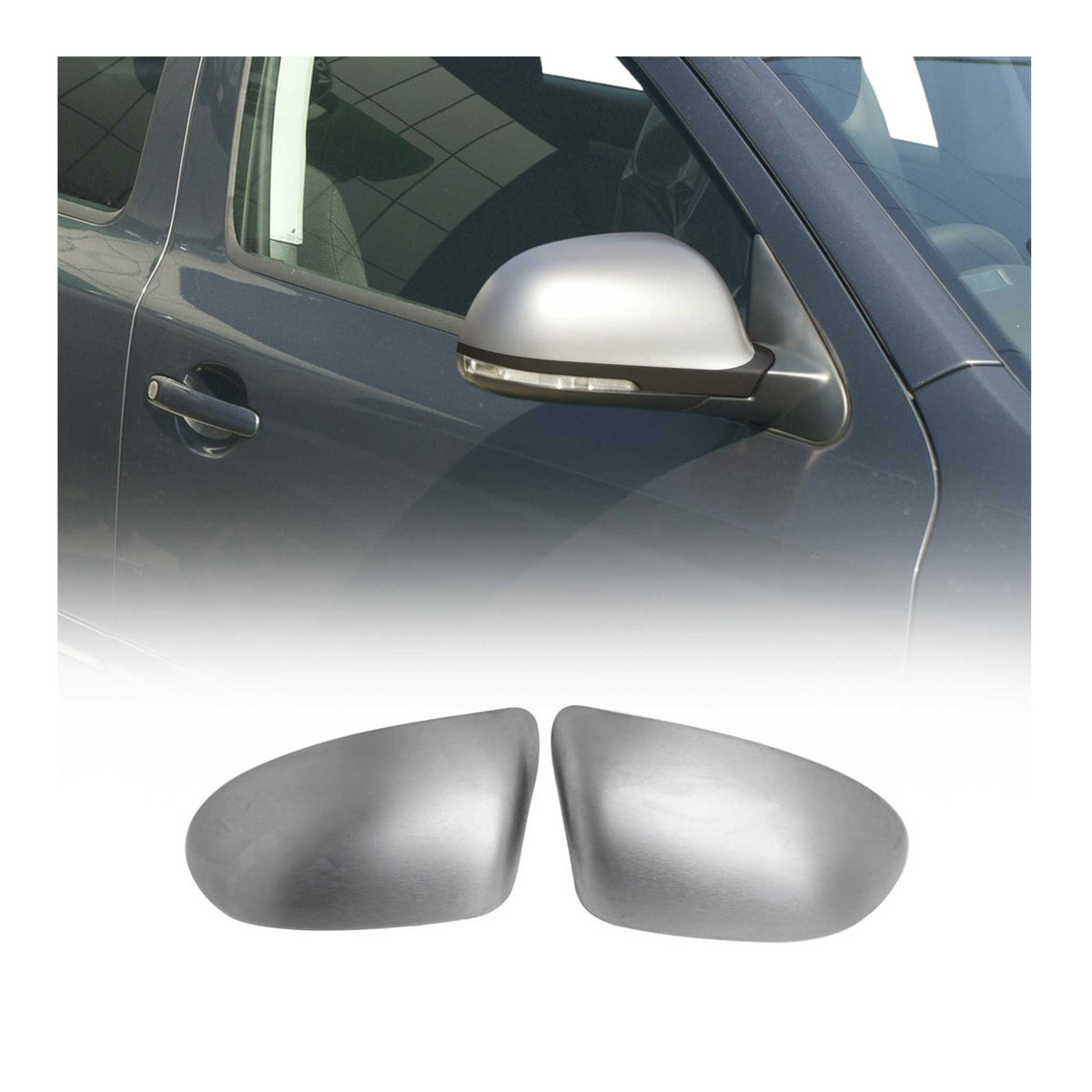 Spiegelkappen Spiegelabdeckung für Skoda Octavia 2009-2013 Edelstahl Matt 2tlg