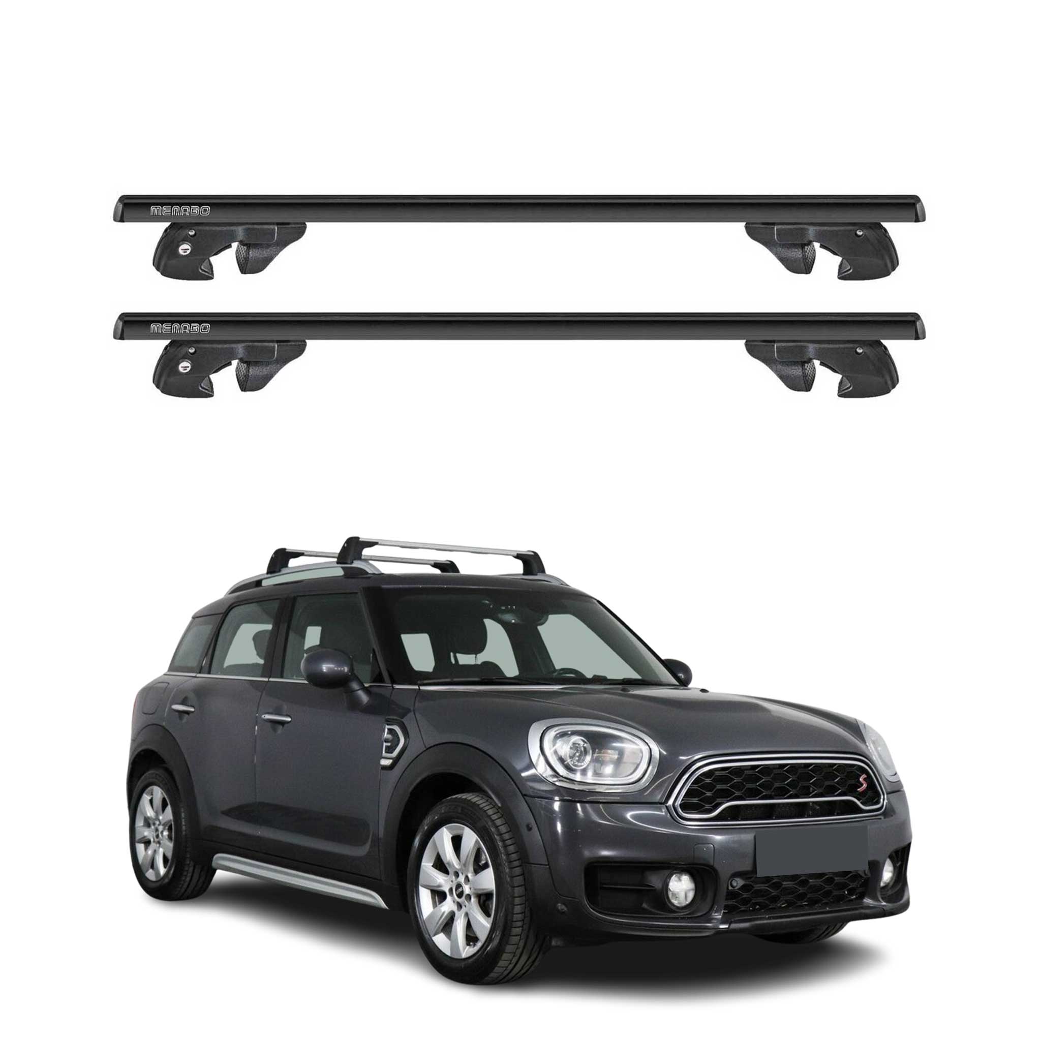 Dachträger Grundtäger für Mini Countryman F60 2017-2023 Alu 90kg TÜV Schwarz 2x