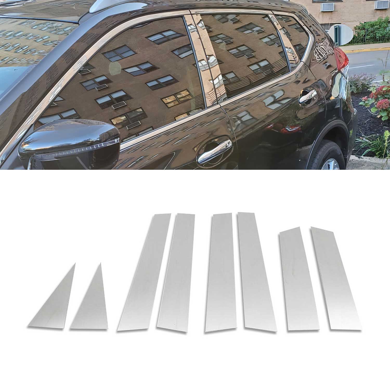 B-Säule Türsäulen Verkleidung für Nissan X-Trail 2016-2021 Edelstahl Chrom 8tlg