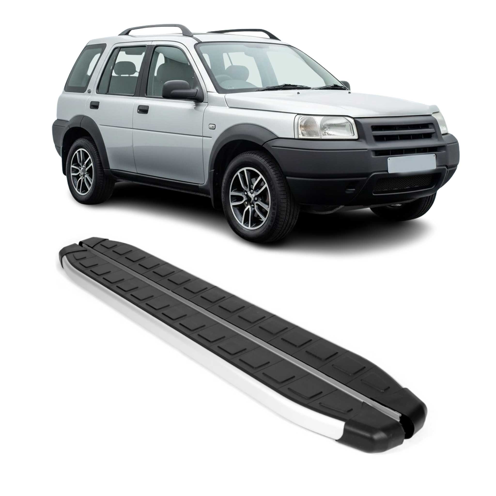 Seitenbretter Trittbretter für Land Rover Freelander L314 1998-2006 Alu Schwarz