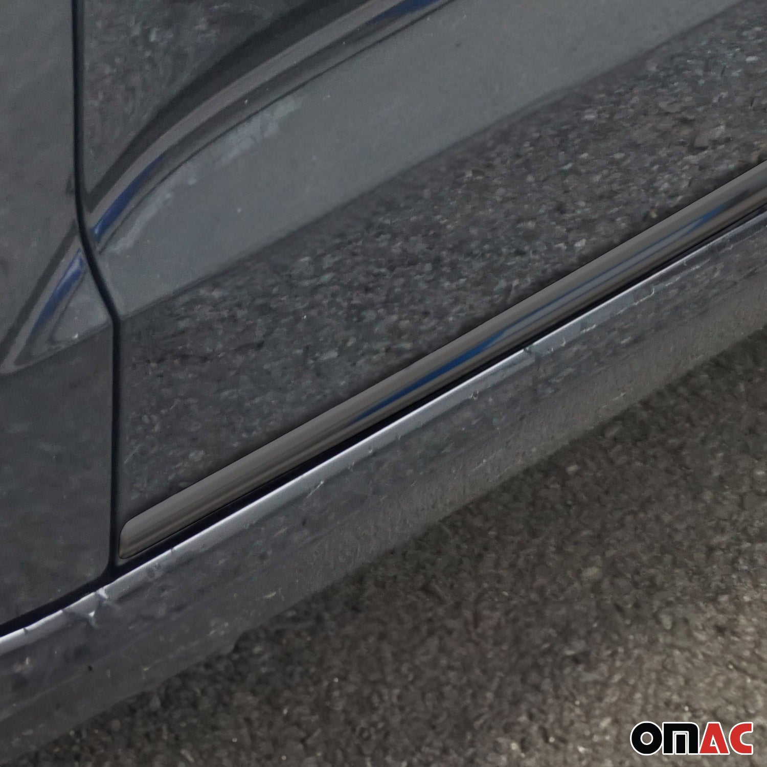 Seitentürleiste Türschutzleisten für Fiat Tipo 2015-2026 Dunkel Chrom 4x