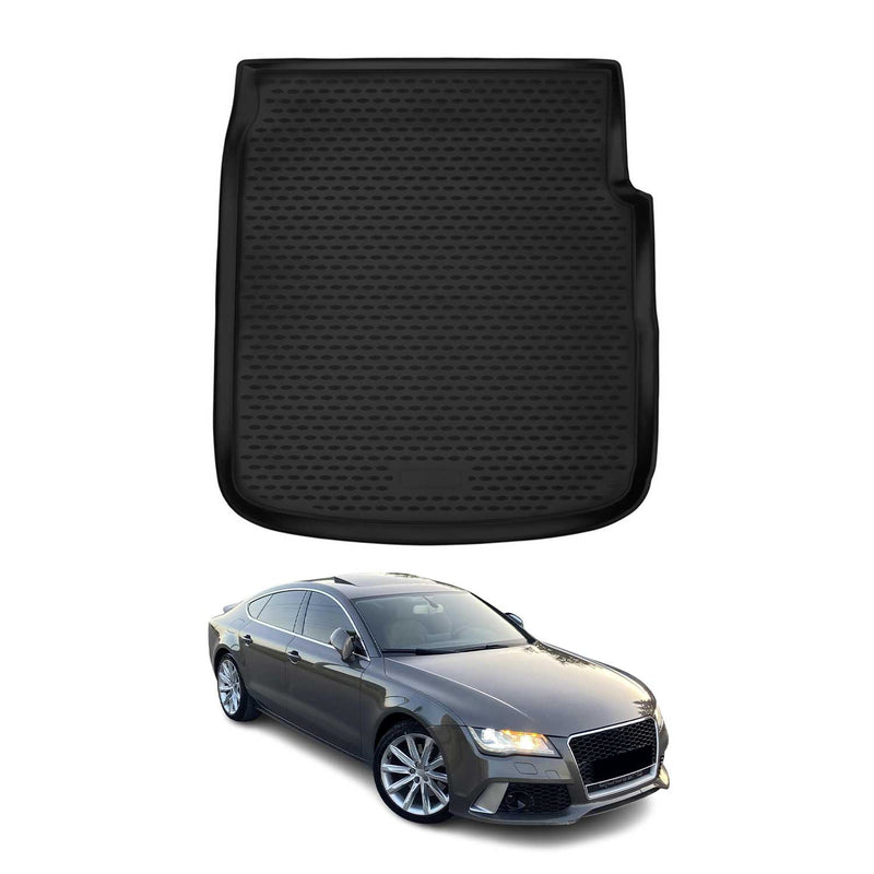 Kofferraummatte Kofferraumwanne für Audi A7 C7 2010-2018 Gummi TPE Schwarz