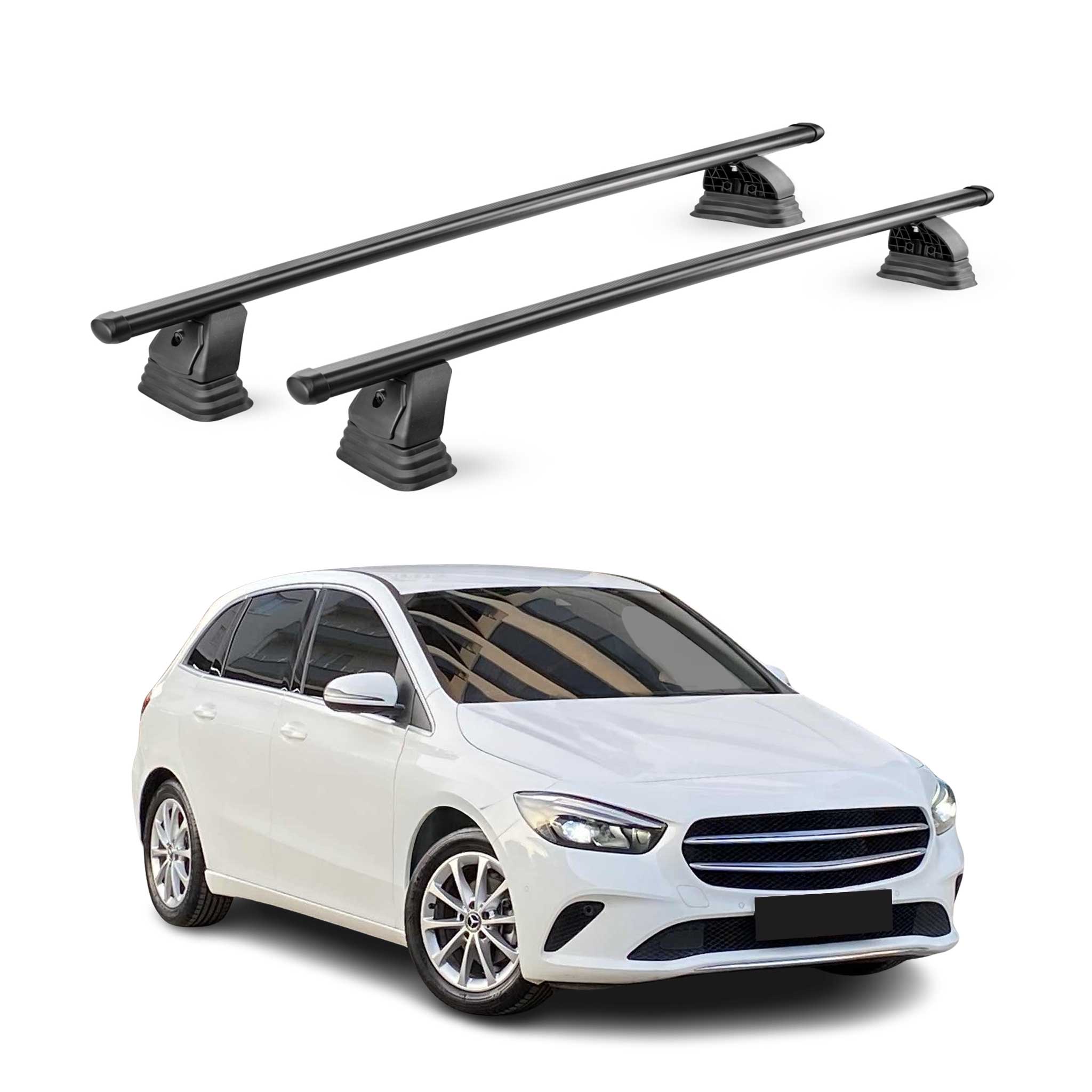Stahl Dachträger für Mercedes B Klasse W247 2019-2026 TÜV 75 kg 2tlg Schwarz