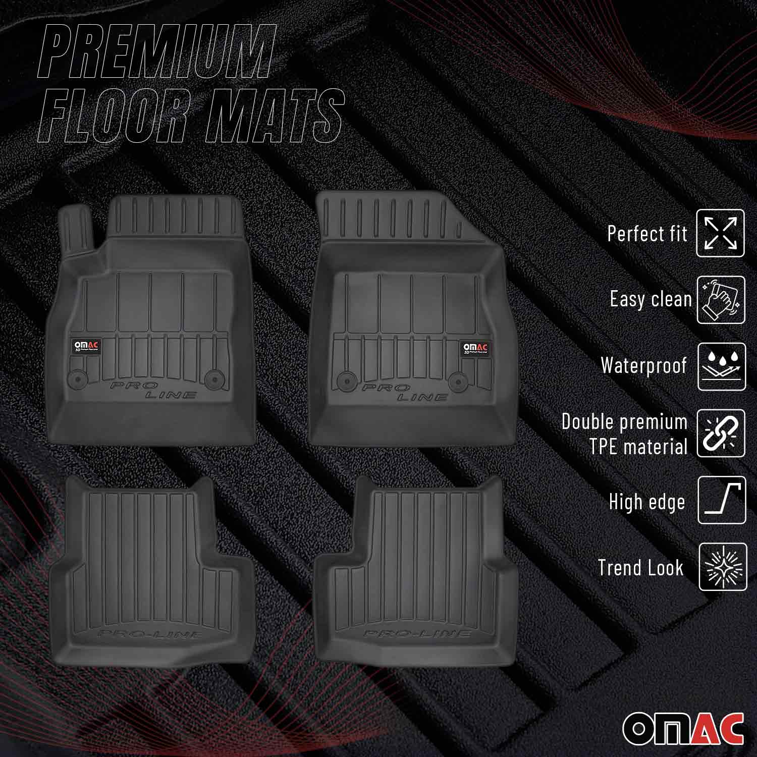 OMAC Gummi Fußmatten für Opel Astra 2015-2021 Premium TPE Automatten Schwarz 4x