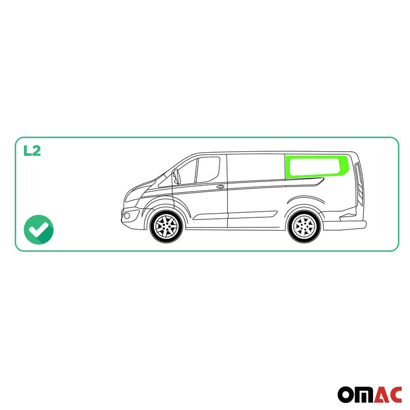 Seitenfenster Sicherheitsglas für Ford Transit Custom 2013-2024 Links L2 Schwarz