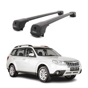 Dachträger Grundträger für Subaru Forester III 2008-2013 Aluminium Schwarz 2tlg