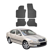 OMAC Gummi Fußmatten für Skoda Octavia 2004-2013 Automatten Gummi TPE Schwarz 4x