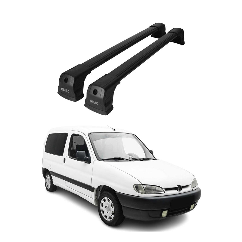 Dachträger Grundtäger für Citroen Berlingo 1996-2008 75kg Aluminium Schwarz 2x