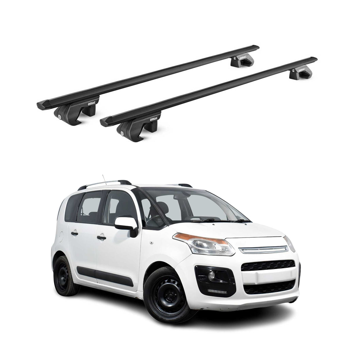 Dachträger Grundtäger für Citroen C3 Picasso 2008-2017 90kg Alu Schwarz 2x ABE