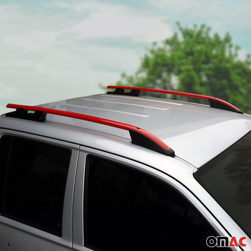 Alu Dachreling Querträger für VW Amarok DoubleCab 2010-2022 ABE Rot 2tlg