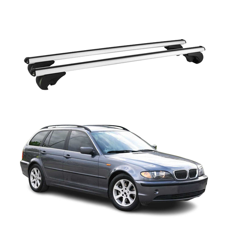 Dachträger Grundtäger für BMW 3er E46 Touring 1999-2007 75kg Silber Alu 2 tlg