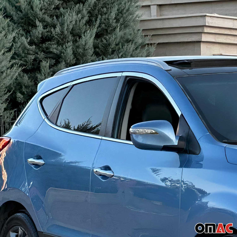 Fensterleisten Fensterrahmen für Hyundai IX35 2010-2024 Edelstahl Silber 10x
