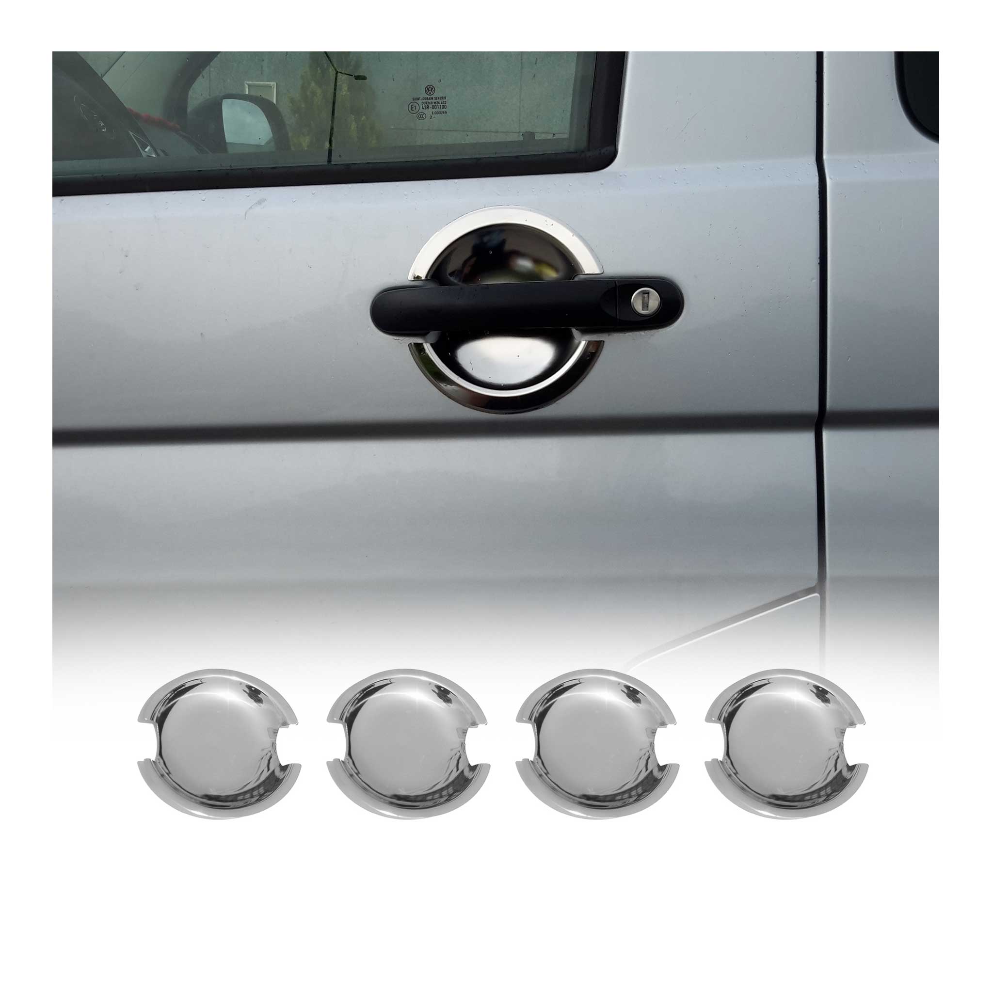 Türgriffschalen Türgriffmulden für VW Caravelle T5 2003-2015 Chrom Edelstahl 4x