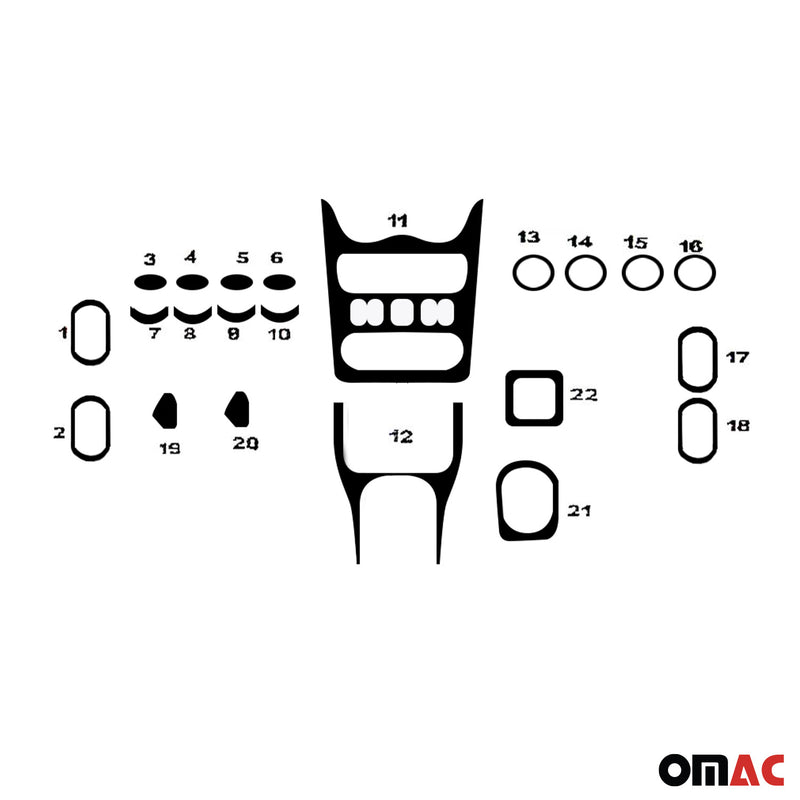 Innenraum Dekor Cockpit für Dacia Sandero 2008-2011 Wurzelholz Optik 22tlg