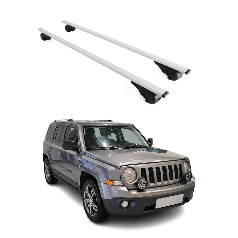 Dachträger Grundtäger für Jeep Patriot 2007-2017 75kg Metall Silber 2 tlg