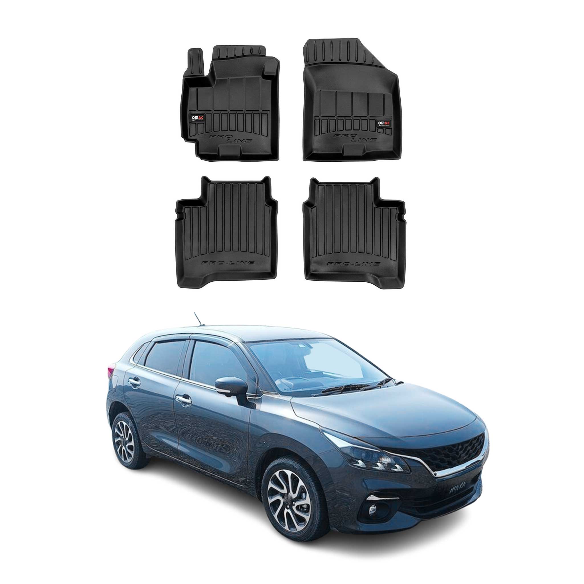 OMAC Gummi Fußmatten für Suzuki Baleno 2015-2022 Premium TPE Automatten 4tlg