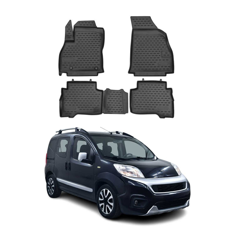 OMAC Gummimatten Fußmatten für Citroen Nemo 2008-2021 TPE Automatten Schwarz 4x
