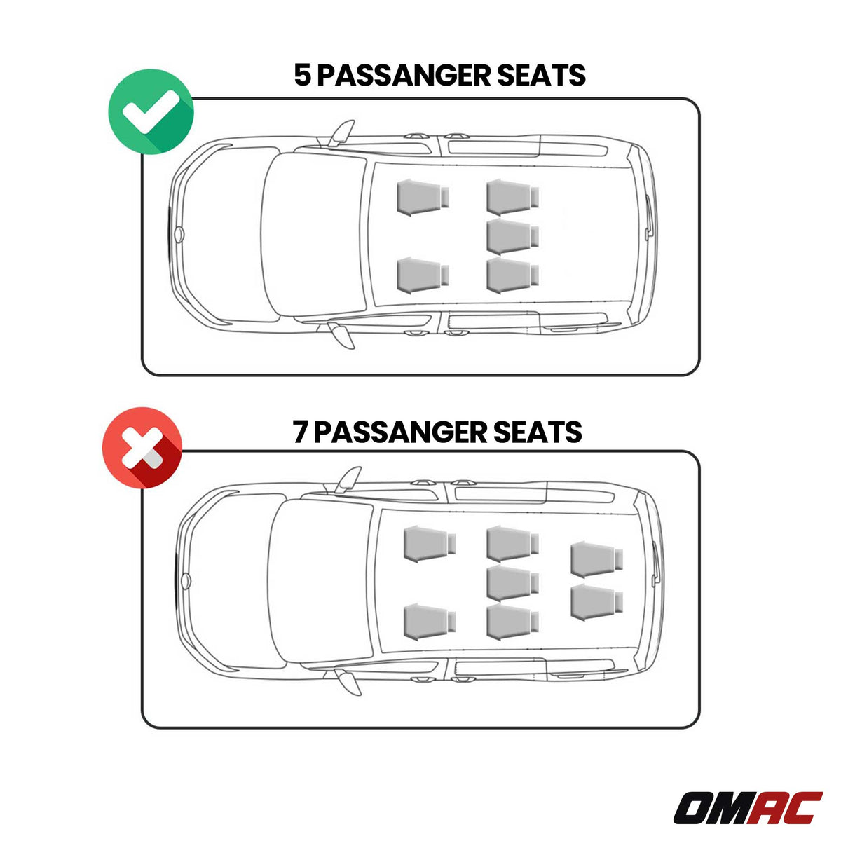 OMAC Gummimatten Fußmatten für VW Touran 2003-2015 5Sitze TPE Automatten Schwarz