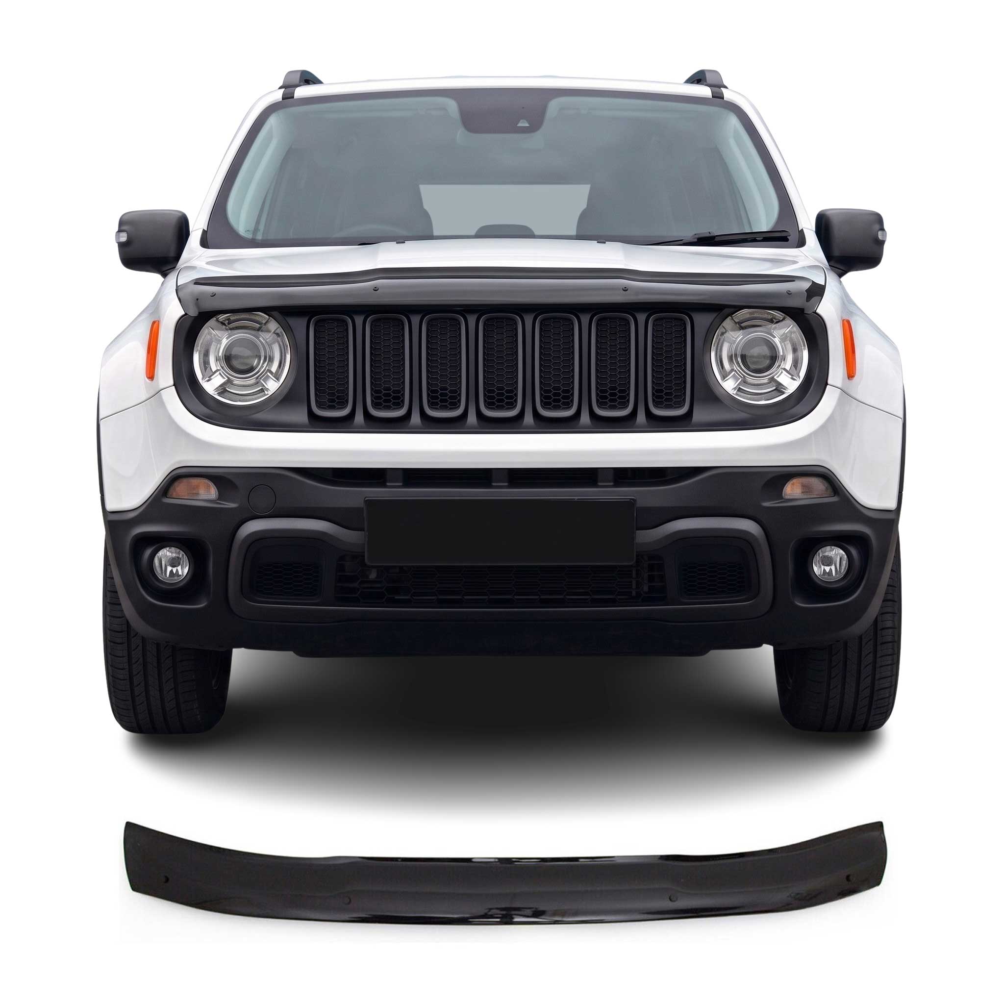 Motorhaube Deflektor Insekten Steinschlagschutz für Jeep Renegade 2015-25 Dunkel