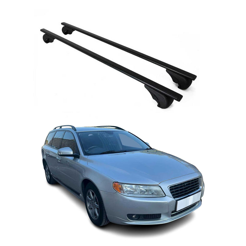 Dachträger Grundtäger für Volvo V70 2007-2016 75kg Metall Schwarz 2 tlg