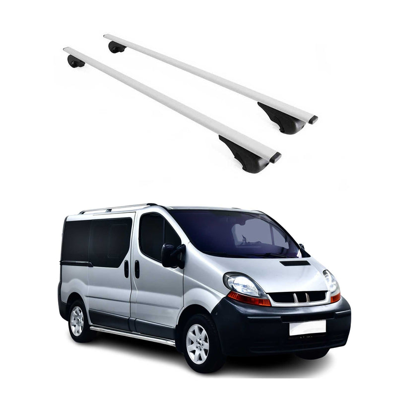 Dachträger Grundtäger für Renault Trafic mk2 2001-2014 75kg Metall Silber 2 tlg