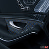 140cmx100cm Embossed Black Faux Leather Blue Diamond Stitch Car Upholstery