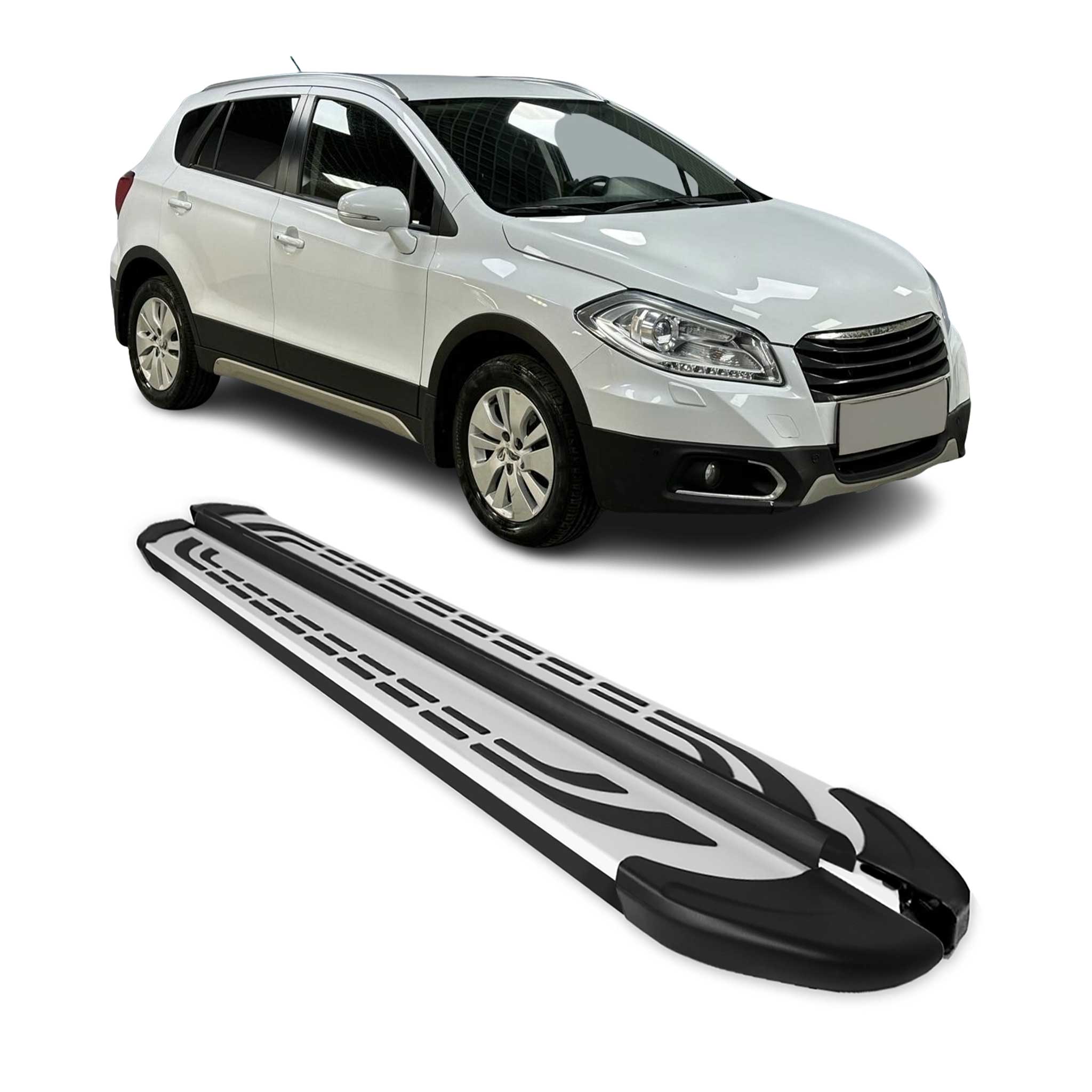 Trittbretter Seitenschweller für Suzuki SX4 S-Cross 2013-2021 Alu Schwarz