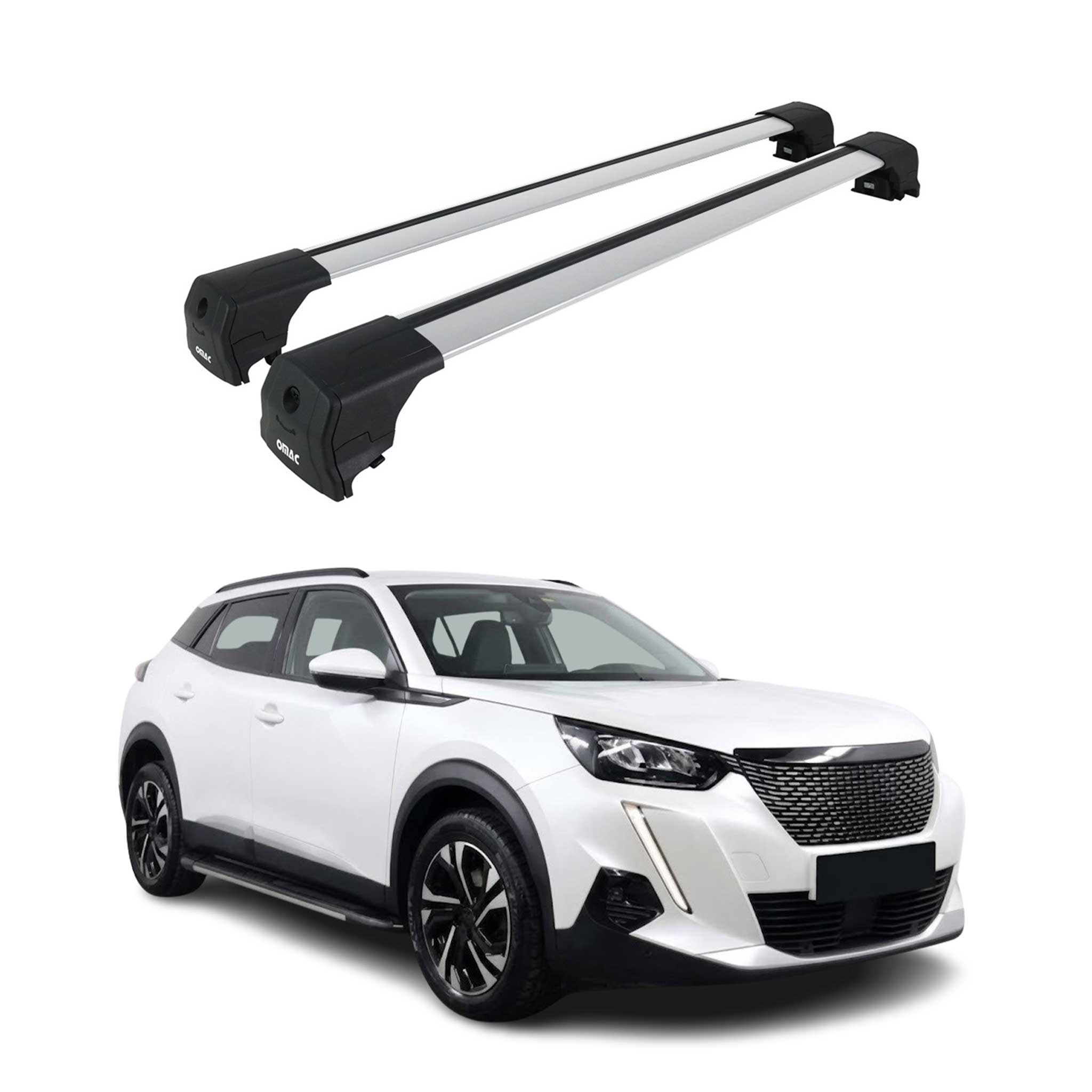 Dachträger Gepäckträger für Peugeot 2008 2019-2026 ABE Grundträger Alu Grau