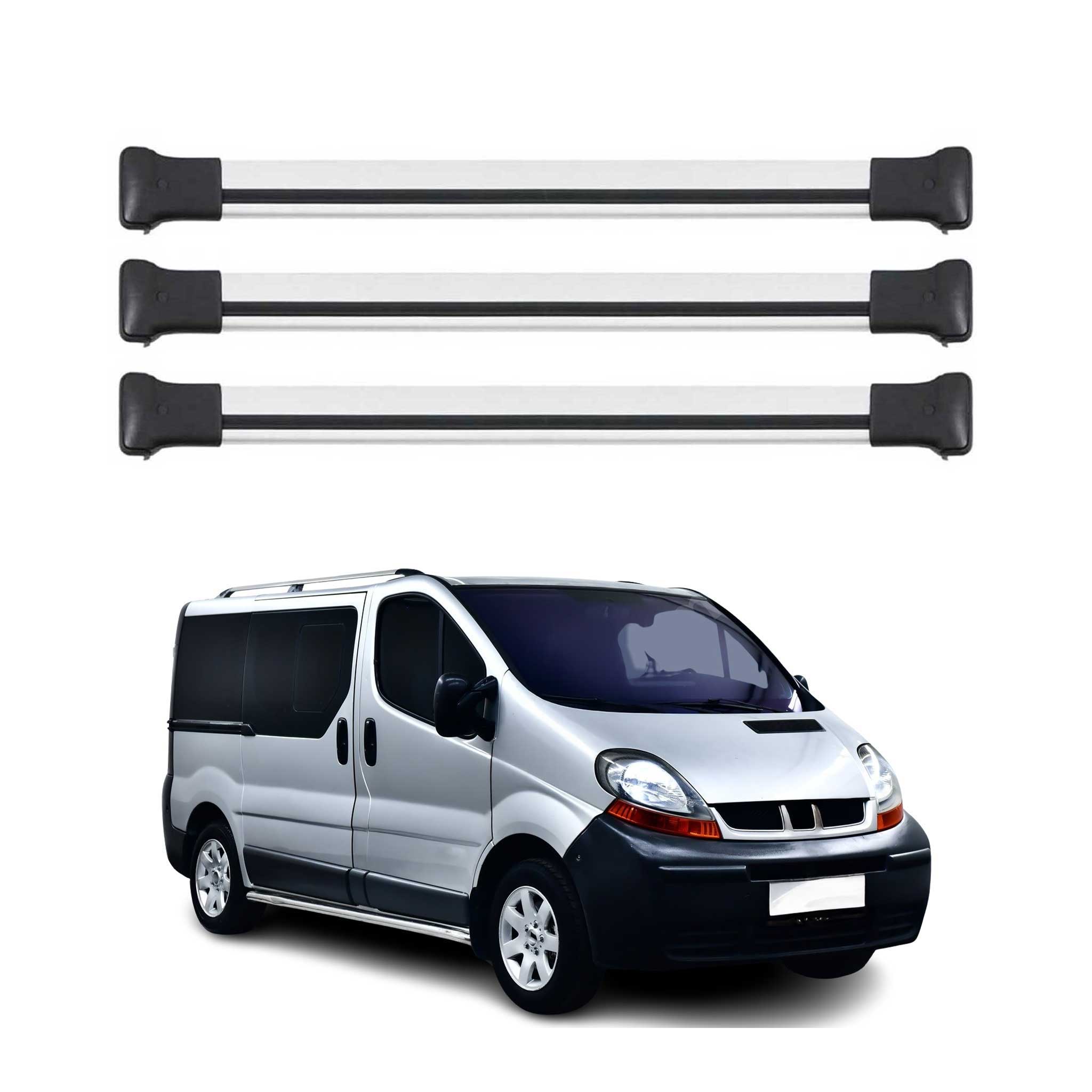 Dachträger Grundtäger für Renault Trafic II 2001-2014 75kg Aluminium Silber 3tlg