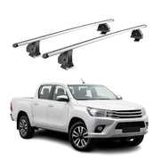 Alu Dachträger für Toyota Hilux VIII 2015-2026 4Tür TÜV T-Nut 75 kg 2tlg Silber