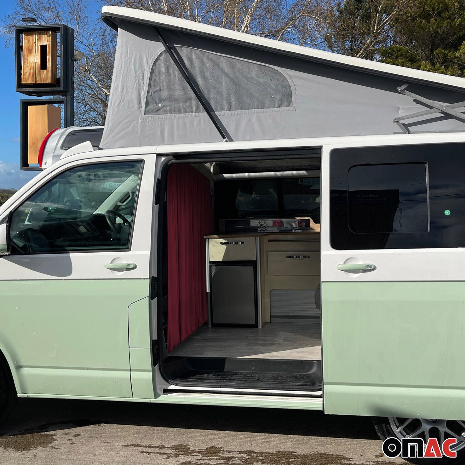 Maß Gardinen für Toyota Proace City Fahrerhaus Abtrennung Sonnenschutz Rot